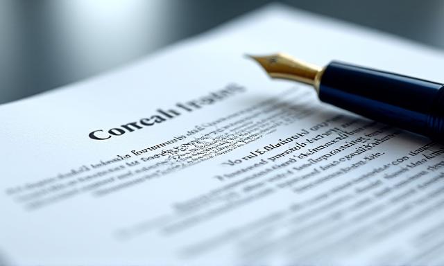 Close up of a legal document with a focus on fine print